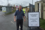 PIC CAP: Simon Hart MP pictured at Whitland Recycling Centre which has introduced strict residency checks.