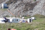 Illegal camping at Morfa Bychan over Easter
