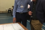 Simon Hart MP is pictured at the public exhibition for the latest Redstone Cross plans with Martin Gallimore, A40 public liaison officer.
