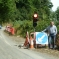 Simon Hart MP at the Meidrim “temporary” traffic lights which went up in 2012.