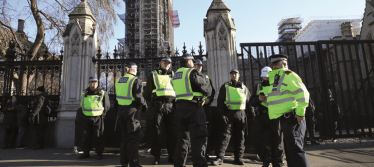 Police outside parliament